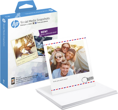 Хартия HP Social Media Snapshots 25 sheets 10x13cm self adhesive
