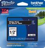 TZ Tape BROTHER 12mm White on Black, Laminated, 8m lenght, for P-Touch