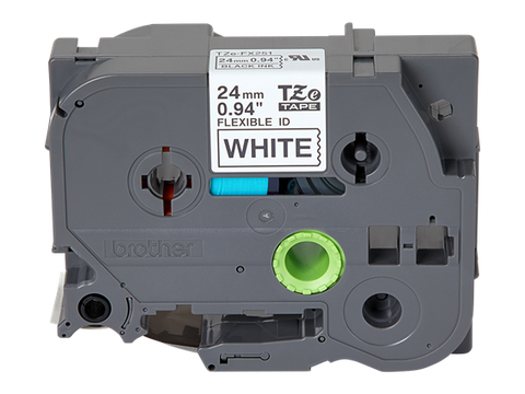 Tape BROTHER TZ Tape 24mm Black on White, Flexible, 8m lenght, for P-Touch