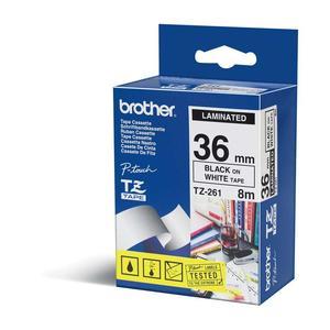 TZ Tape BROTHER 36mm BLACK  ON WHITE FLEXIBLE ID