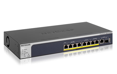 Суич Netgear MS510TXPP, 8 x 10/100/1000 Gigabit Cloud Smart switch, 8 x PoE+ and 2 SFP+, auto VoIP and Video, ACL (Up to 180W)