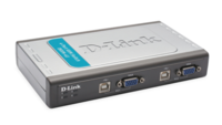 KVM Превключвател D-Link DKVM-4U 4-Port Video+USB Switch, With 2 KVM cables 4 портов