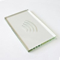 Architectural reader insert, glass with logo