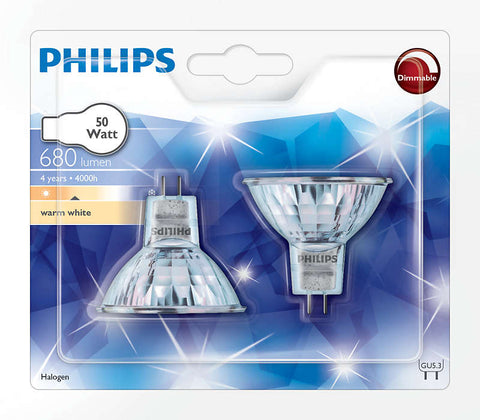 Philips Халогенна крушка Halogen spot 50 W GU5.3, 2BC/10 топла бяла светлина